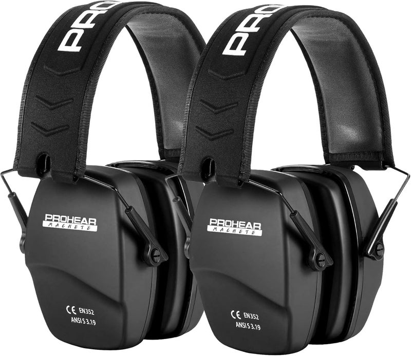 PROHEAR 016 Shooting Ear Protection Earmuffs 2 Pack, NRR 26dB for Gun Range, Hunting -Black and Black - Image 1